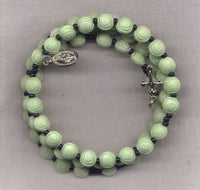 Roses Pastel Green spring wire Brigittine rosary bracelet BR047