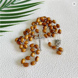Jerusalem Relic Oval Wood Rosary FanC15