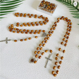Jerusalem Relic Oval Wood Rosary FanC15