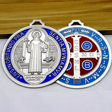 St Benedict Medal 6 inch size red and blue enamel Bon100SB3
