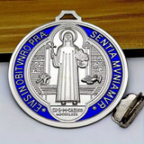 St Benedict Medal 6 inch size red and blue enamel Bon100SB3