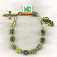 Irish Conemara Marble one decade rosary bracelet IR05