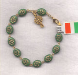 Irish Green Shamrock Bead one decade rosary bracelet IR06