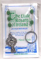 Irish Little Rosary of Ireland green oval shamrock beads IR07