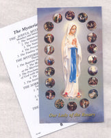 Mysteries of The Holy Rosary prayer card 5/pkg IT303