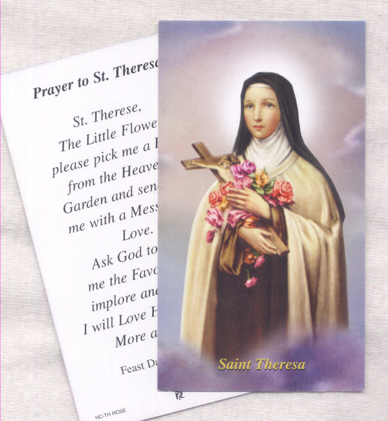 St Theresa of Lisieux Pick Me A Rose prayer card 5/pkg IT307