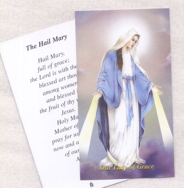 Our Lady of Grace Hail Mary prayer card 5/pkg IT312