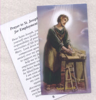 St Joseph The Worker prayer for employment card 5/pkg IT313