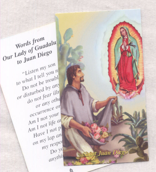 Words of Our Lady of Guadalupe to Juan Diego prayer card 5/pkg IT320