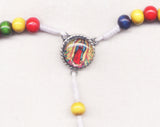 Our Lady of Guadalupe Cord Rosary Multi Color Wood Beads JB02-GD