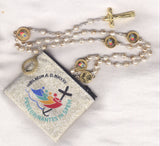 Jubilee 2025 Rosary Marble Glass Pearl with Logo Pouch JB04