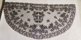 Half Moon Floral Chapel Veil black on black Embroidered VE43