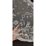 Our Lady of Lourdes Chapel Veil White on Black  VE35