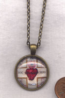 Sacred Heart of Jesus Color pendant necklace bronze finish NCK12