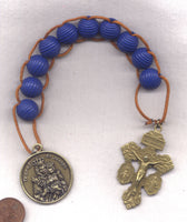 Ribbed Wood Bead Royal Blue Pull Rosary Brigittine or Dominican PL28