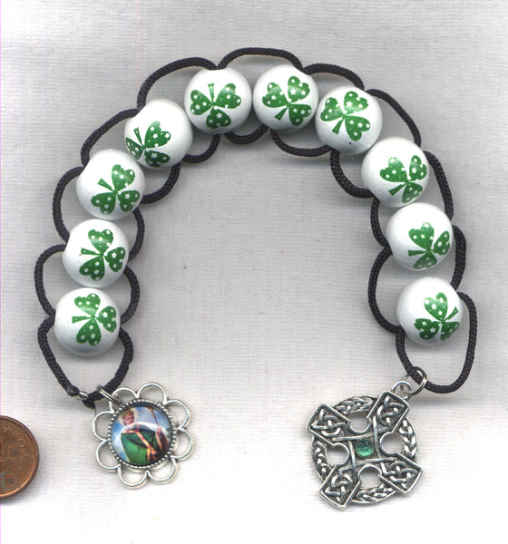 St Patrick Wood Pull Rosary Wood Beads Brigittine or Dominican PL35