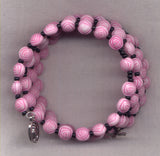 Roses Pastel Pink spring wire Brigittine rosary bracelet BR046