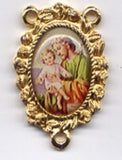 Brigittine Rosary St Joseph with The Holy Child imitation marble  BR62