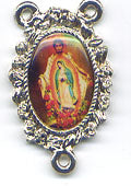 Our Lady of Guadalupe glow in the dark acrylic quadruple interlock rosary V63