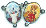 Pope John Paul II Our Lady of Czestochowa Rosary white acrylic heart beads GR63