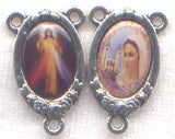 Our Lady of Mount Carmel petite pink glass rosary