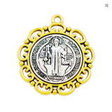 St Benedict Medal 1 1/2 inch size Ornate bi-color Bon100SB6