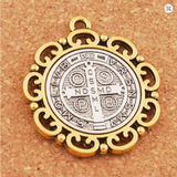 St Benedict Medal 1 1/2 inch size Ornate bi-color Bon100SB6