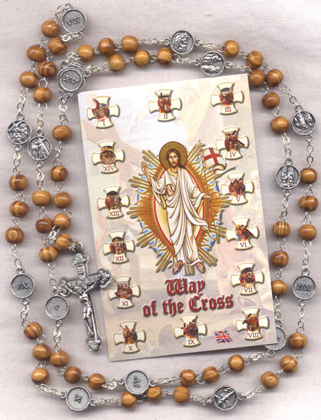 Stations of the Cross Chaplet olive wood beads STN08