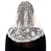 Our Lady of Lourdes Chapel Veil Snow White on White  VE26