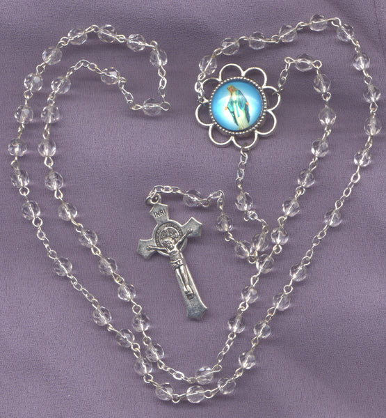 Our Lady of Grace Rosary Glass Bead V02
