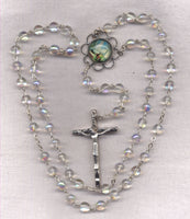 Our Lady of Fatima crystal AB glass beads V20 April crystal