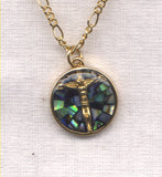 Gold Plated Abalone Inlay Crucifix Chain necklace NCK57