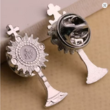 Blessed Sacrament Pin silver white each BRCH06S