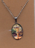 Color Medallion Crucifixion Chain necklace NCK58