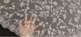 Half Moon Floral Chapel Veil black on black Embroidered VE43