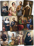54 Assorted Holy Cards plus leatherette card pouch