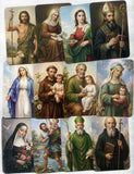 54 Assorted Holy Cards plus leatherette card pouch