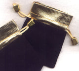 Black with Gold Band fancy Drawstring Rosary Pouch each BG05