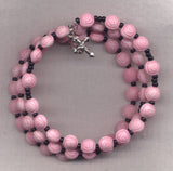 Roses Pastel Pink spring wire rosary bracelet BR043