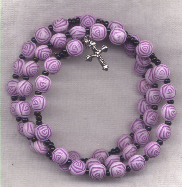 Roses Pastel Purple spring wire rosary bracelet BR044
