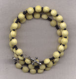 Roses Pastel Yellow spring wire rosary bracelet BR042