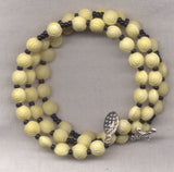 Roses Pastel Yellow spring wire rosary bracelet BR042