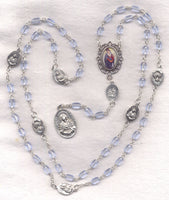 7 Sorrows Servite Rosary Our Lady of Seven Sorrows Blue oval beads 7S05