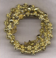 Gold Rosebud spring wire rosary bracelet Roses BR006