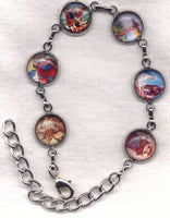 Colour Pictures St Michael and Saints Medium Silver Chain Bracelet BR032