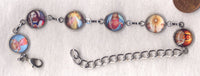 Colour Pictures Titles of Our Lord Jesus Medium Silver Chain Bracelet BR034