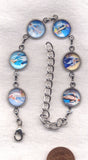 Colour Pictures Lovely Lady Dressed in Blue Medium Silver Chain Bracelet BR036