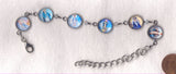 Colour Pictures Lovely Lady Dressed in Blue Medium Silver Chain Bracelet BR036