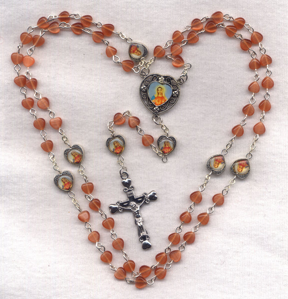 Brigittine Rosary Immaculate Heart of Mary glass heart BR54