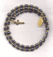 Hematite Barrels spring wire rosary bracelet BR018